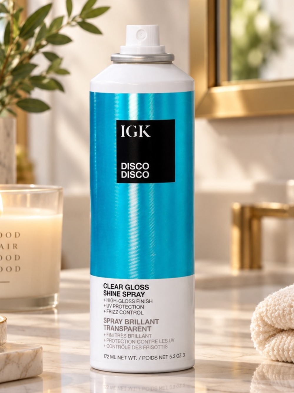IGK Disco Disco Clear Gloss Shine Spray High-Gloss UV Protective Finishing Spray